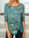 Almond Blossom Button Slit T Shirt