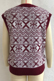 Fashion Casual Print Patchwork V Neck Tops