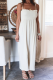 Casual Solid Patchwork Spaghetti Strap Straight Jumpsuits