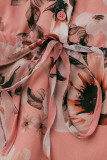 Fashion Casual Print Patchwork Turndown Collar Long Sleeve Dresses
