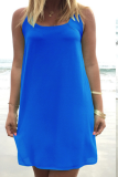 Casual Solid Patchwork O Neck Straight Dresses