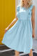 Sweet Elegant Solid Patchwork Flounce O Neck A Line Dresses