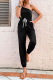 Fashion Solid Patchwork One Shoulder Harlan Jumpsuits