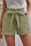 Casual Solid Patchwork Straight Mid Waist Straight Solid Color Bottoms
