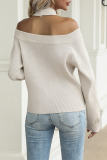 Fashion Casual Solid Hollowed Out Patchwork Halter Tops