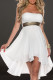 Fashion Casual Solid Patchwork Strapless Irregular Dresses