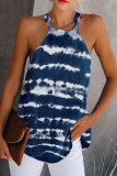 Fashion Street Tie Dye Patchwork O Neck Tops