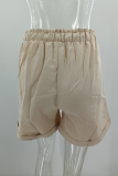 Casual Solid Buckle Straight Mid Waist Solid Color Bottoms