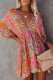 Fashion Sweet Print Patchwork V Neck A Line Dresses