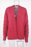Casual Solid Patchwork Cardigan Collar Tops
