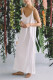 Spring and summer simple linen sling V-neck solid color dress