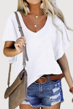 Casual Solid Basic V Neck T-Shirts