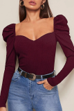 Elegant Solid Patchwork Backless V Neck Tops