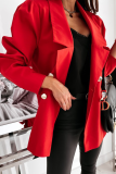 Casual Solid Patchwork Turndown Collar Outerwear