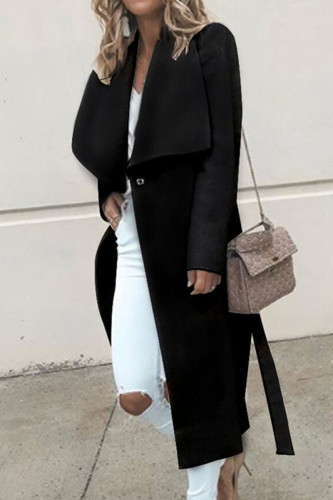 Fashion Casual Solid Patchwork Turndown Collar Outerwear