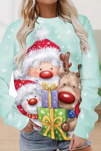 Print Printing O Neck Tops
