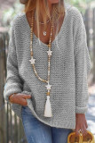 Fashion Casual Solid Patchwork V Neck Tops