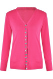 Casual Solid Buttons Solid Color Cardigan Collar Tops