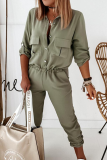 Casual Solid Patchwork Turndown Collar Harlan Jumpsuits