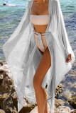 Fashion Vacation Solid Frenulum Swimwears Cover Up