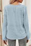 Fashion Street Solid Patchwork V Neck Tops