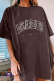 Casual Print Patchwork O Neck T-Shirts