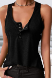 Casual Solid Patchwork U Neck Tops