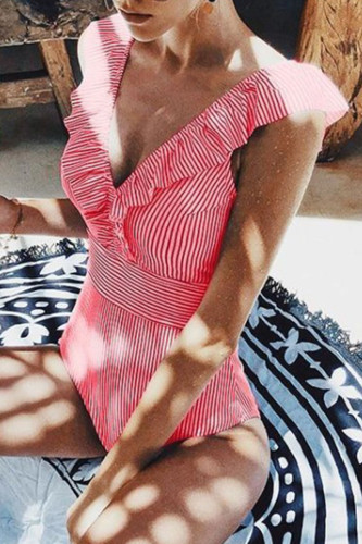 Fashion Simplicity Striped Patchwork Swimwears