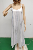 Casual Print Patchwork Spaghetti Strap Straight Dresses