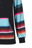 Casual Print Draw String Pocket Hooded Collar Tops