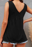 Fashion Casual Solid Patchwork V Neck Tops
