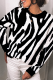 Street Striped Patchwork Contrast O Neck Tops