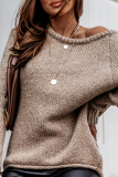 Casual Solid Patchwork O Neck Tops Sweater