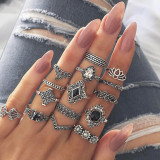 Vintage hollow lotus popular gemstone ring