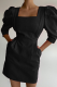 Casual Solid Patchwork Square Collar Pencil Skirt Dresses