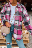 Casual Plaid Patchwork Turndown Collar Tops