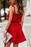 Fashion Solid Bandage Spaghetti Strap Straight Dresses