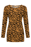 Street Print Patchwork Basic O Neck Tops