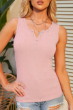 Fashion Casual Solid Patchwork V Neck Tops
