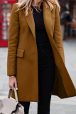 Fashion Solid Patchwork Turndown Collar Outerwear