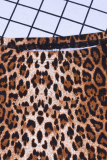 Fashion Street Animal Print Leopard Patchwork Basic Boot Cut High Waist Full Print Bottoms