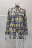 Fashion Casual Print Patchwork Turndown Collar Outerwear