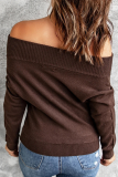 Casual Solid Patchwork Off the Shoulder Tops