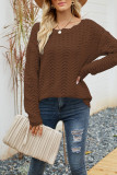 Casual Solid Hollowed Out Patchwork O Neck Tops