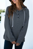 Fashion Casual Solid Patchwork Hooded Collar Tops