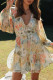 Fashion Street Print Patchwork V Neck A Line Dresses