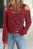Casual Solid Patchwork Square Collar Tops