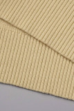 Casual Solid Hollowed Out Patchwork V Neck Sweaters