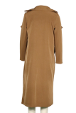 Fashion Elegant Solid Patchwork Turndown Collar Outerwear