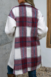 Casual Plaid Patchwork Turndown Collar Outerwear